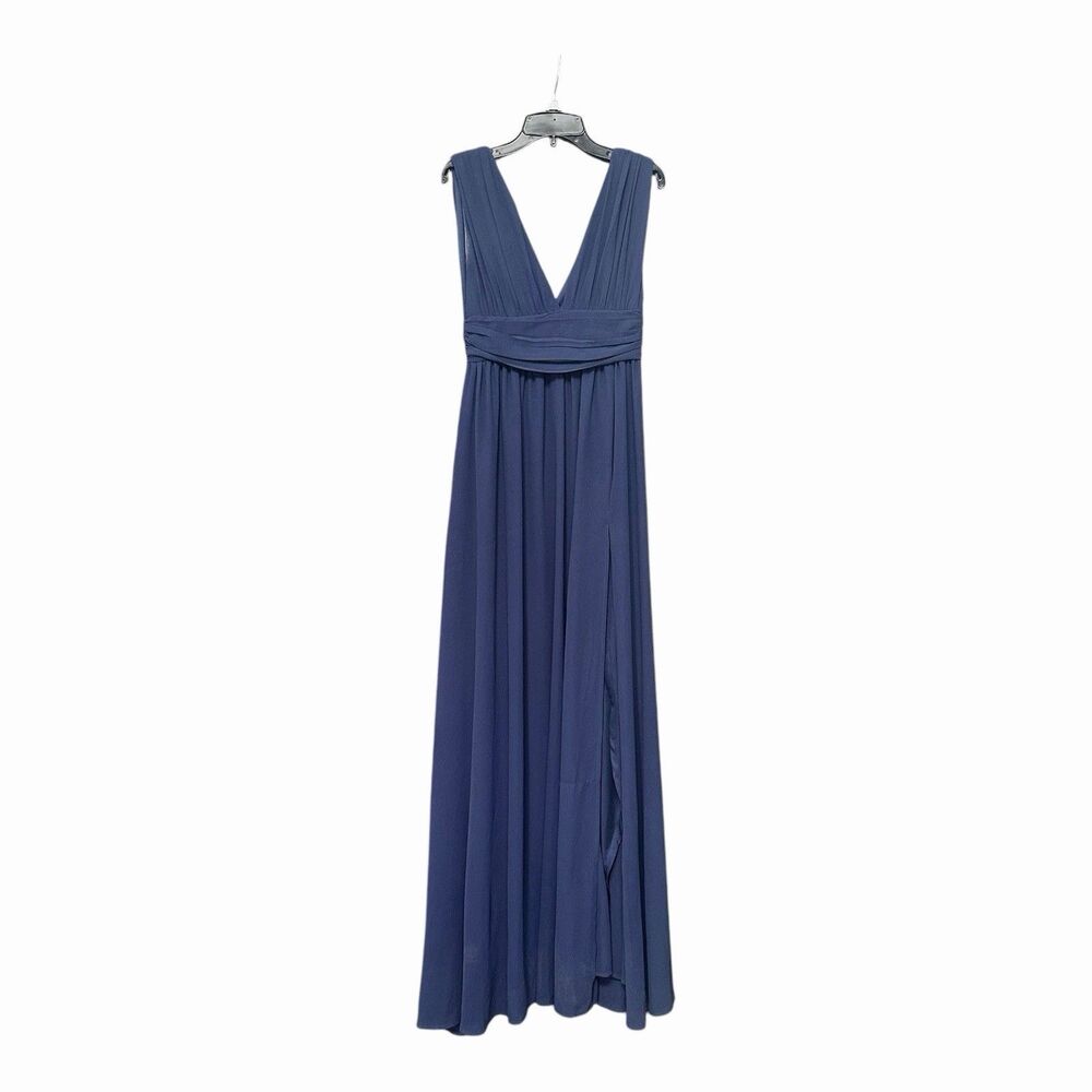 Lulus Chiffon Empire Waist Maxi Dress Blue Formal Bridesmaid XS